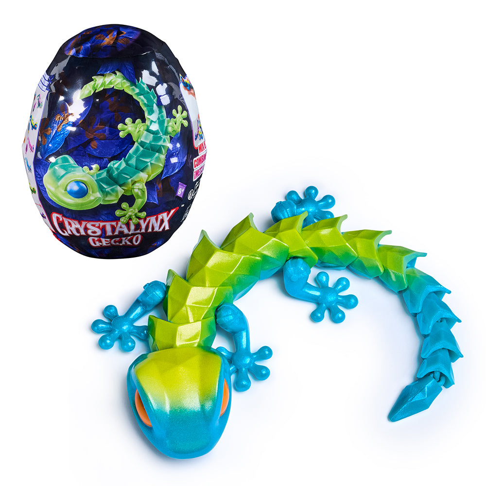 CrystaLynx Collectible Articulated 9" Gecko Figure and Egg