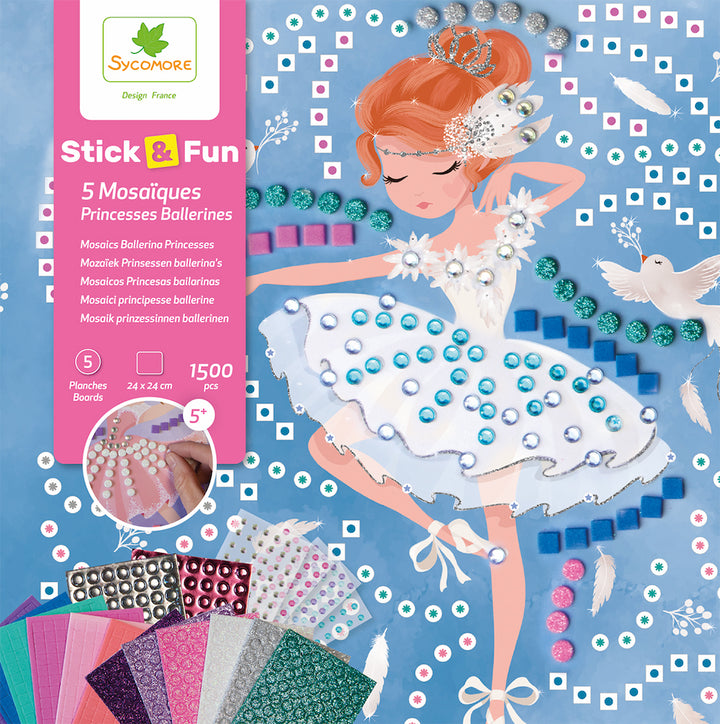 Stick'N Fun - Large 5 Mosaics Ballerina Princesses