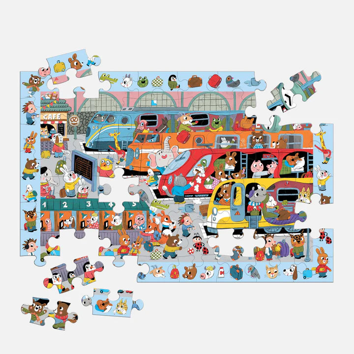 All Aboard! Train Station Search & Find Puzzle 64pc
