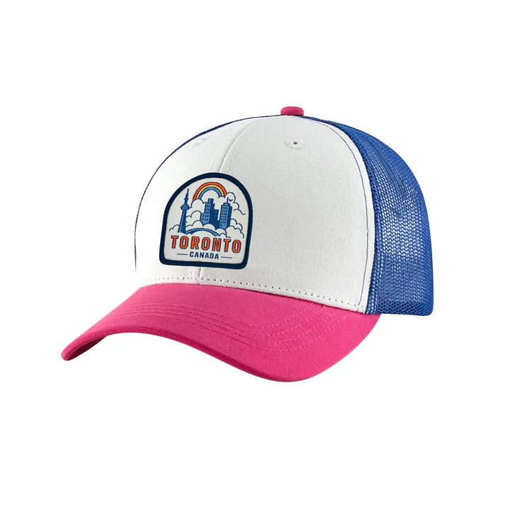 Toronto Cloud Rainbow Skyline Patch Mesh Trucker Hat (Kids)