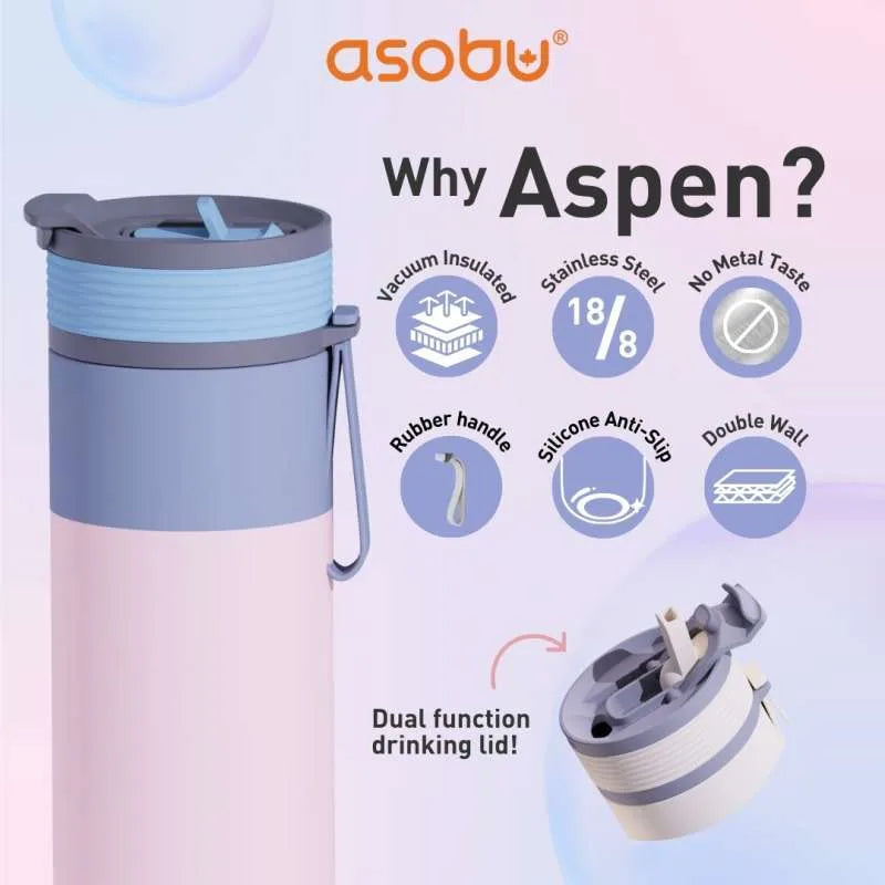 Asobu Aspen Pastel Pink Water Bottle 20oz