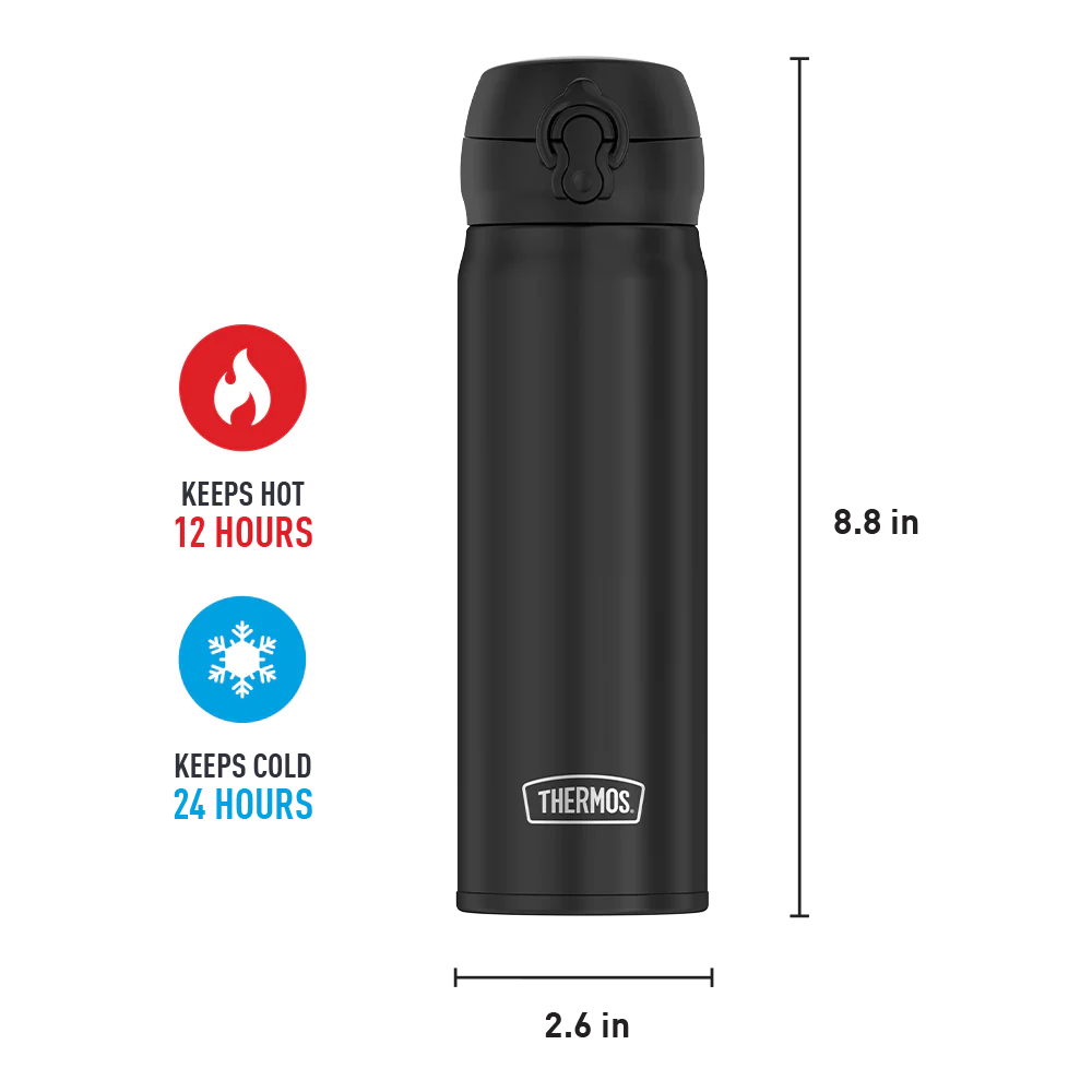 Thermos 16oz Stainless Steel Direct Drink Bottle - Black