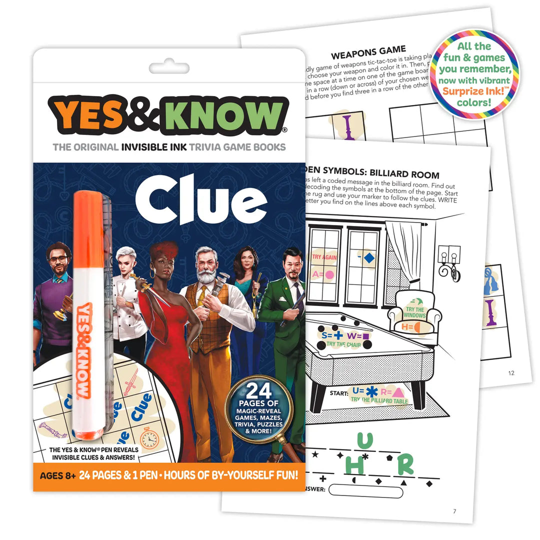 The Original Yes &amp; Know® Clue Invisible Ink Book