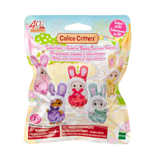 Calico Critters Cutie Collectibles -Colourful Bunny Costume Babies