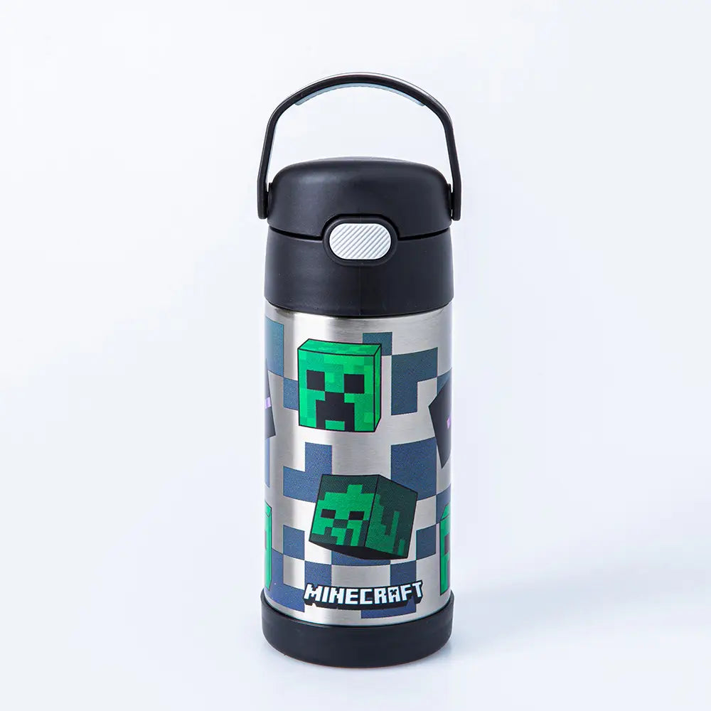 Thermos FUNtainer® Stainless Steel Water Bottle with Straw 12oz -Licensed Minecraft