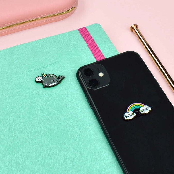 Narwhal + Rainbow Cutie Metal Stickers