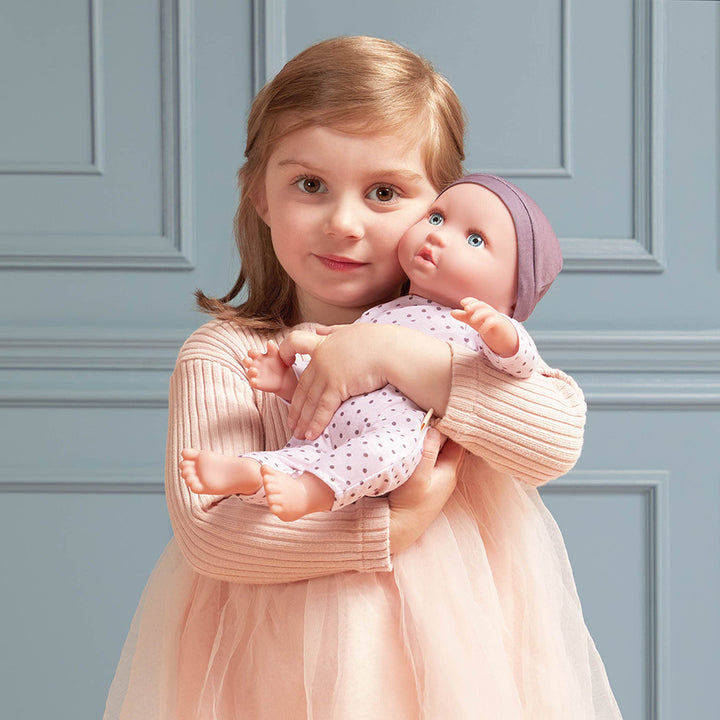 LullaBaby - 14"Baby Doll with Lilac Polka Dot Pajamas