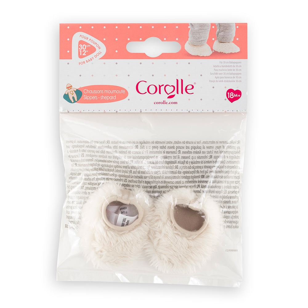 Corolle Sheepskin Slippers For 12" Baby Doll