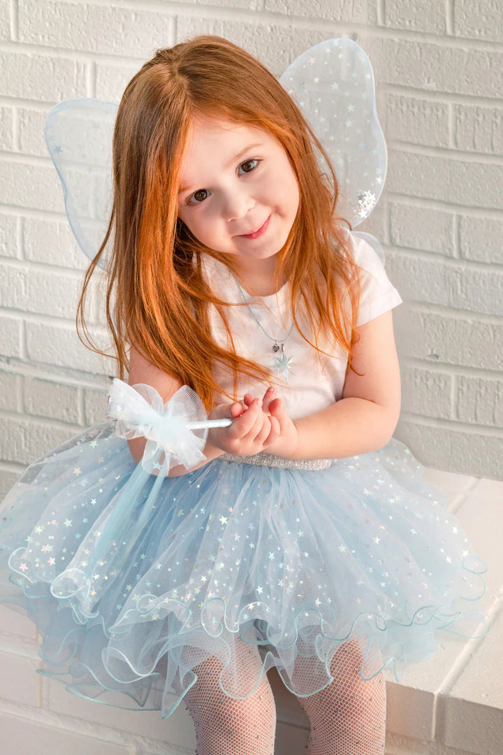 Iridescent Celestrial Fairy Wings, Tutu, Wand Size 4-6