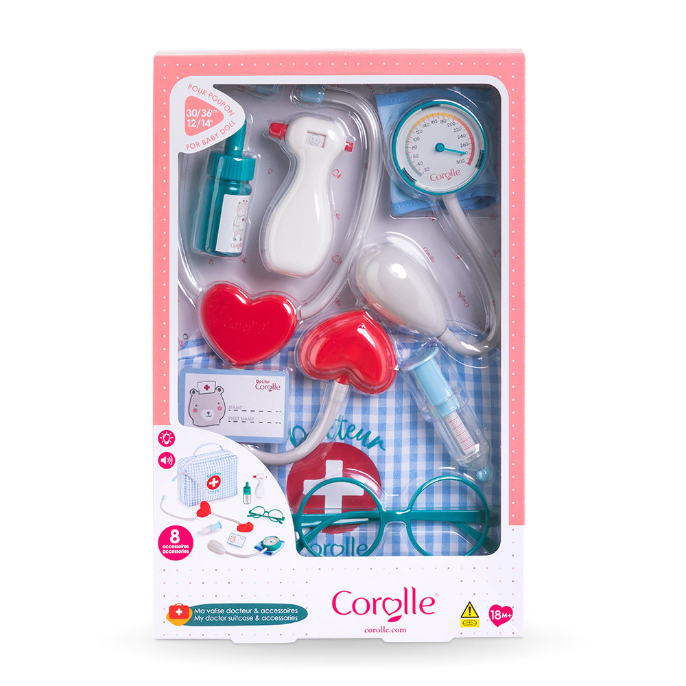 Corolle My Doctor Suitcase & Accessories for 12" / 14" / 17" Doll