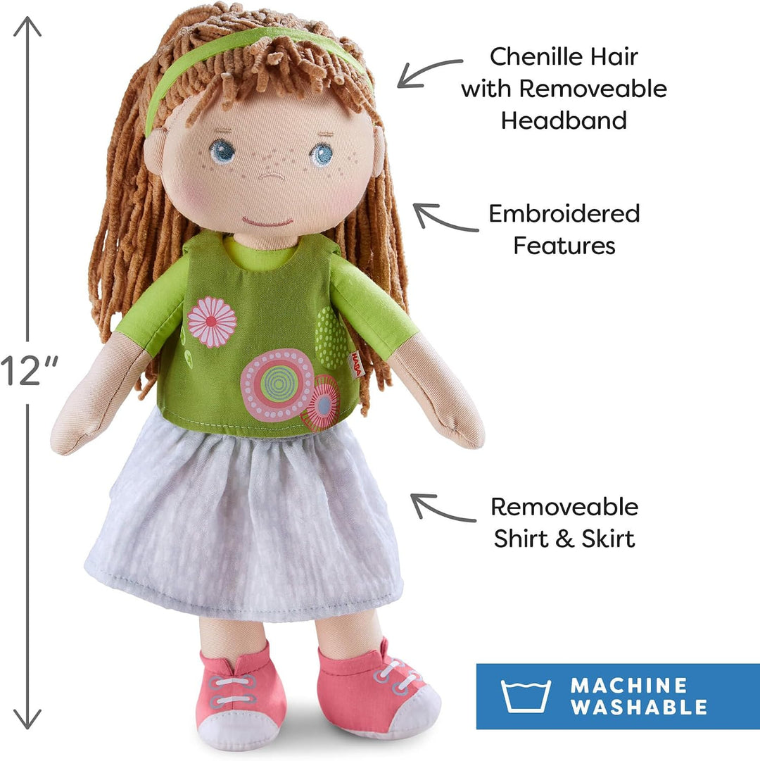 Hedda 12" Soft Doll W Brown Hair &amp; Blue Eyes