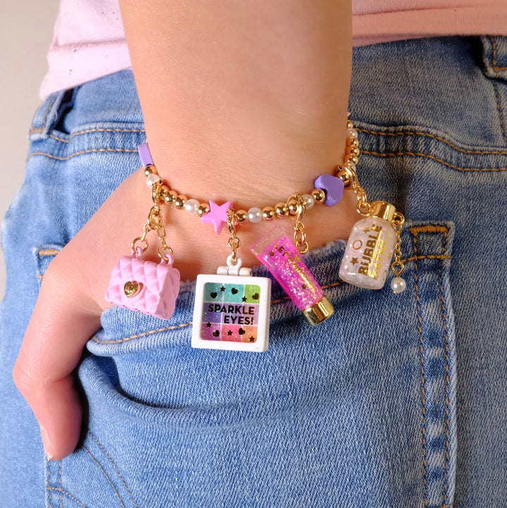 CHARM IT! Gold Heart & Star Stretch Bead Bracelet