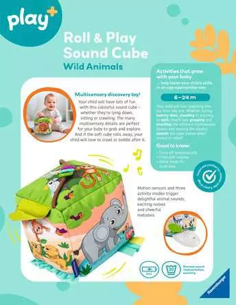 Ravensburger Roll and Play Sound Cube Wild Animals