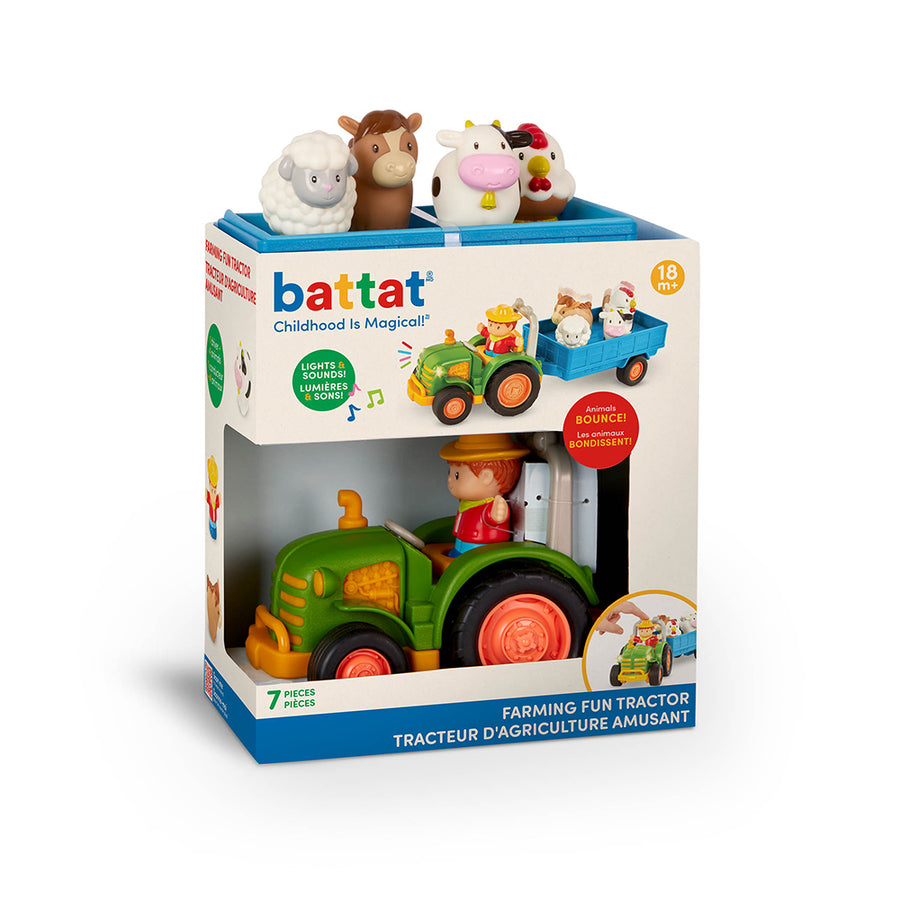 Battat Farm Tractor Trailer Light and Sounds Toytown – Toytown