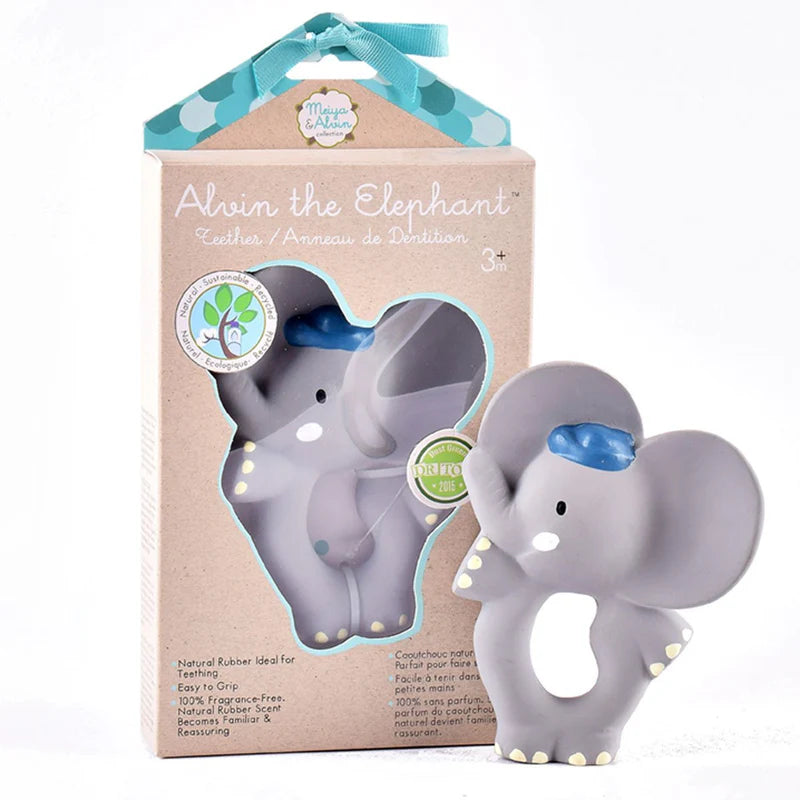 Alvin the Elephant - Organic Natural Rubber Teether - 5"