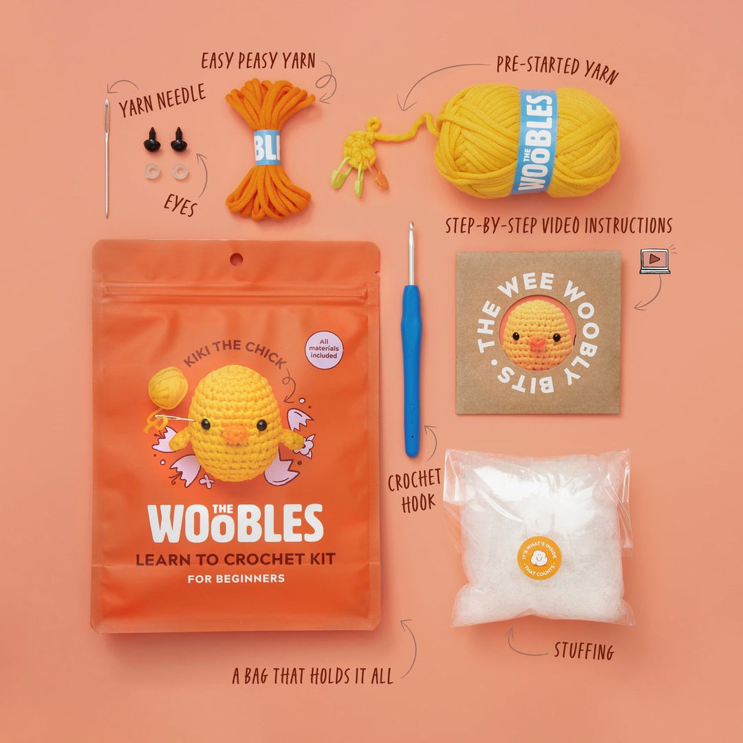 The Woobles: Kiki The Chick Learn To Crochet Kit