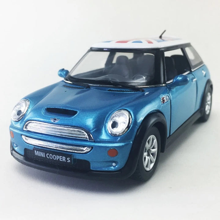 Kinsmart 5" Mini Cooper S w/ Flag Die Cast Pull Back Vehicle