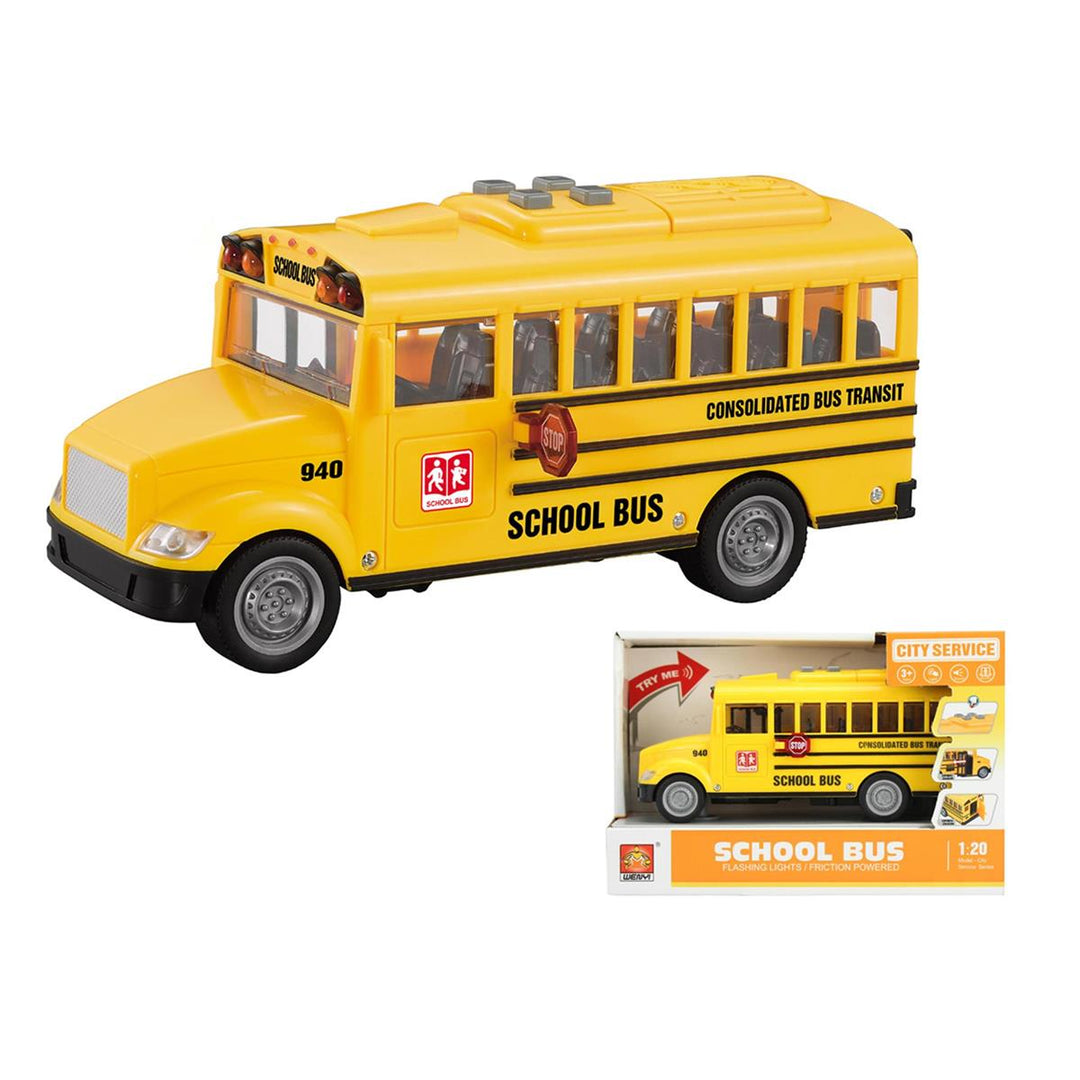Friction School Bus with Lights & Sound