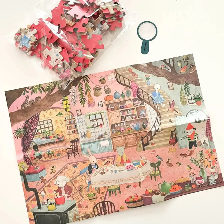 Moulin Roty La Grande Famille -  At Home Puzzle 100pcs