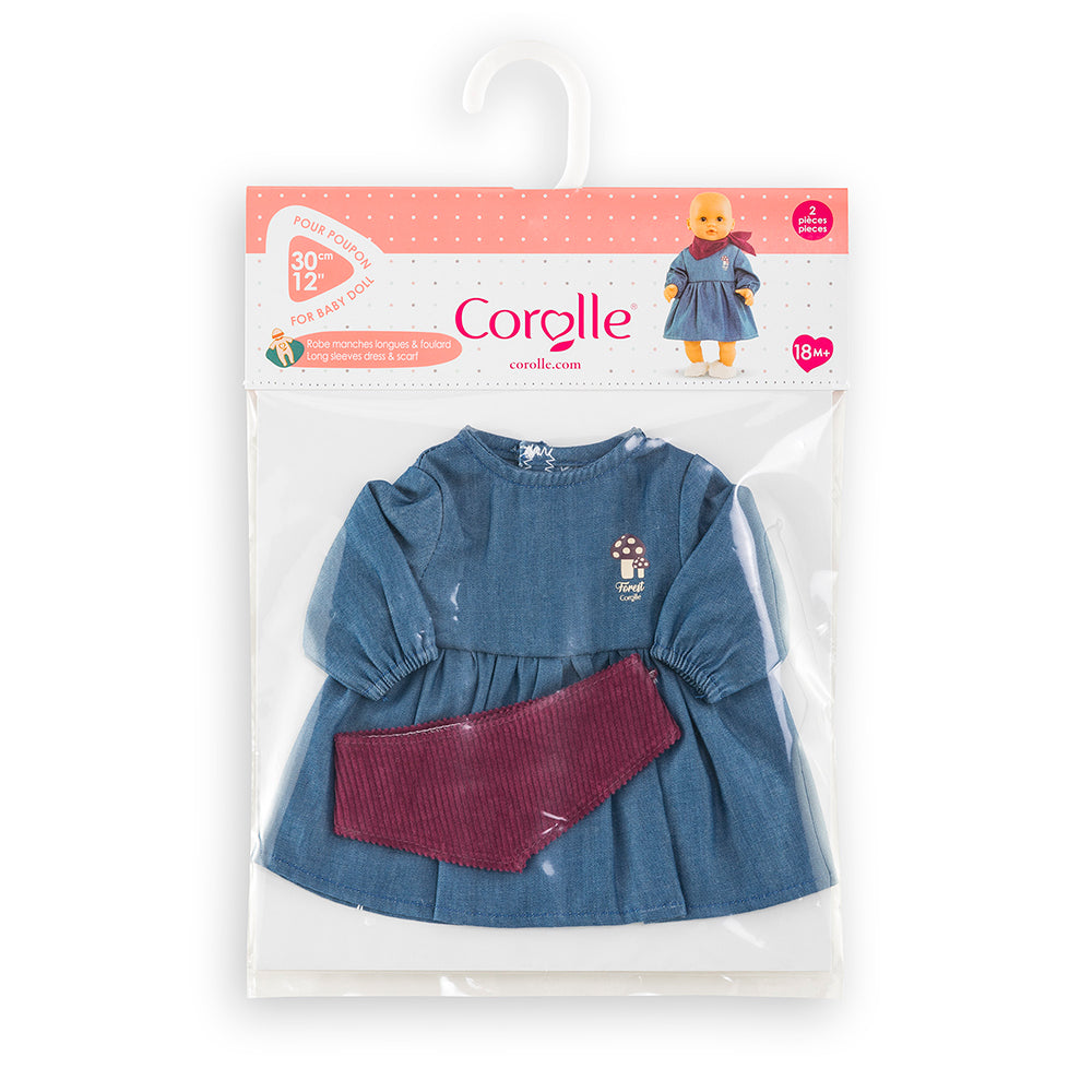 Corolle Little Explorer - Jean Dress &amp; Scarf for 12" Baby Doll