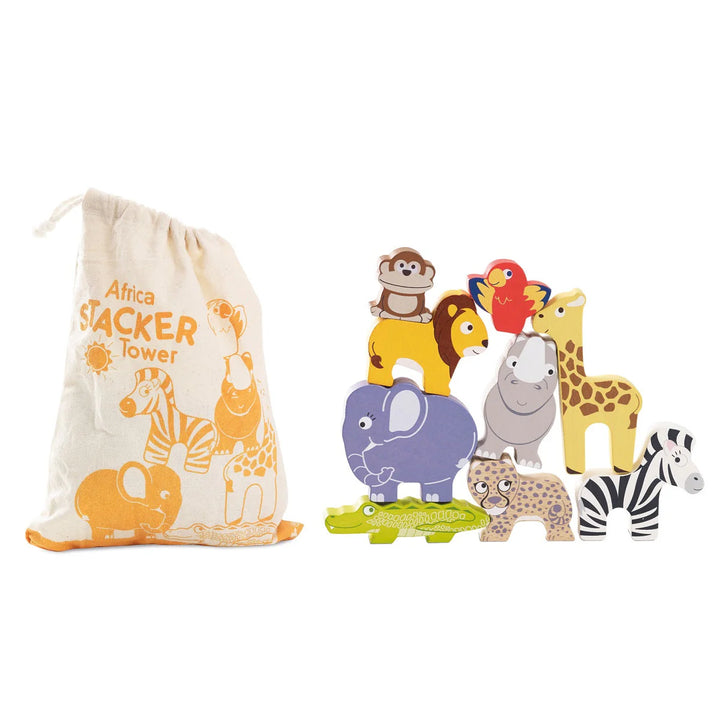 Le Toy Van African Stacking Animals & Bag
