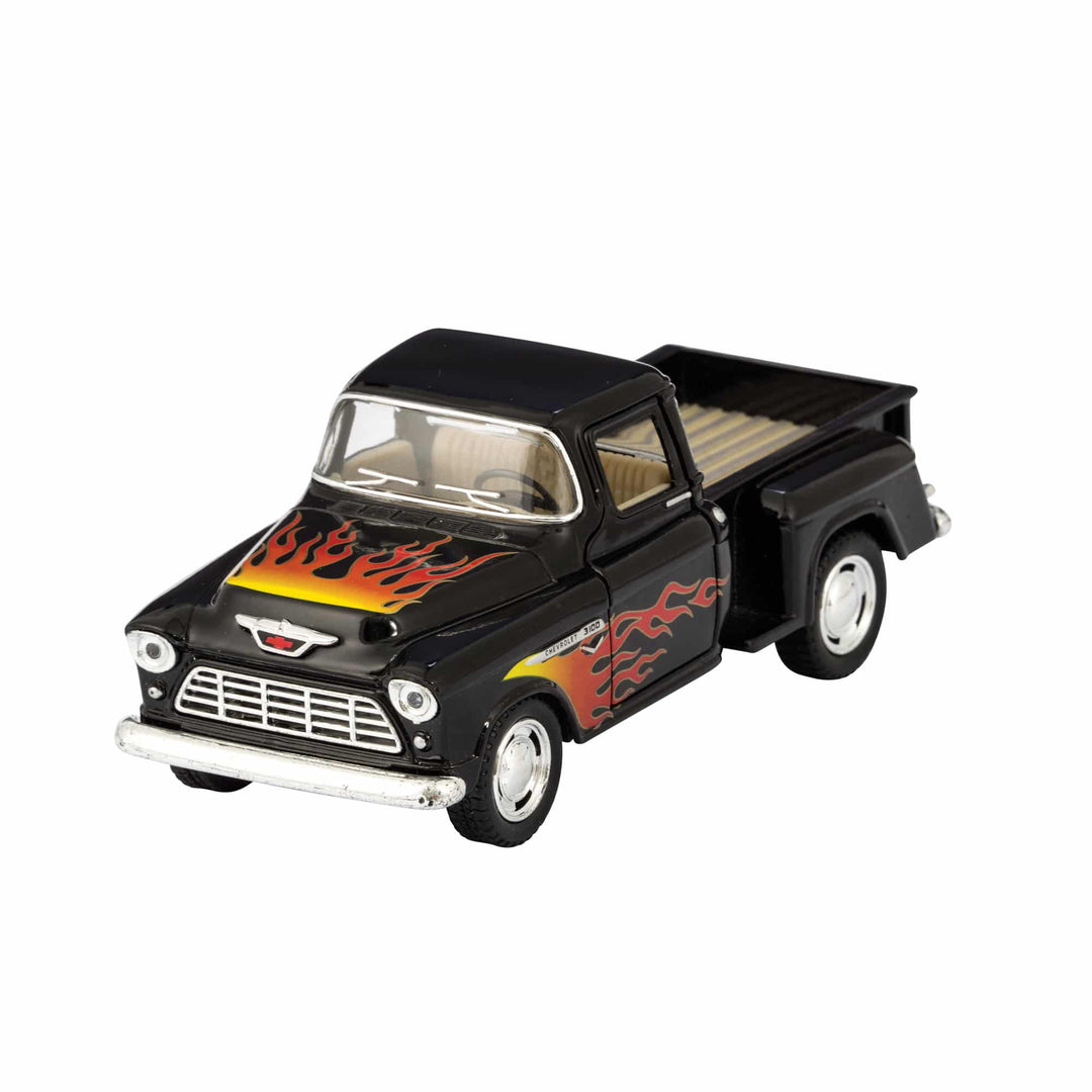 Die Cast 55′ Chevy Pickup Flames Pull Back Vehicle