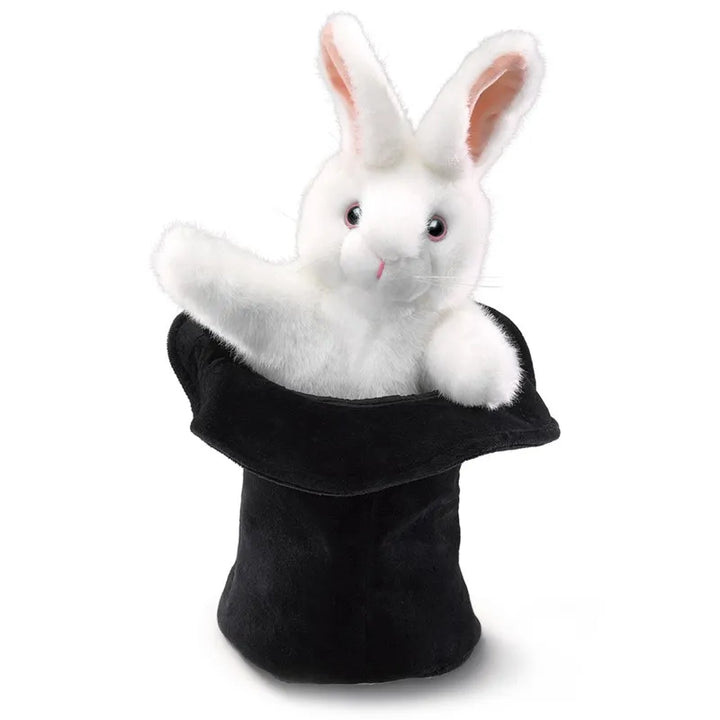 Folkmanis Rabbit In Hat Hand Puppet
