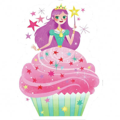 Glitter Princess Cupcake Birthday Card