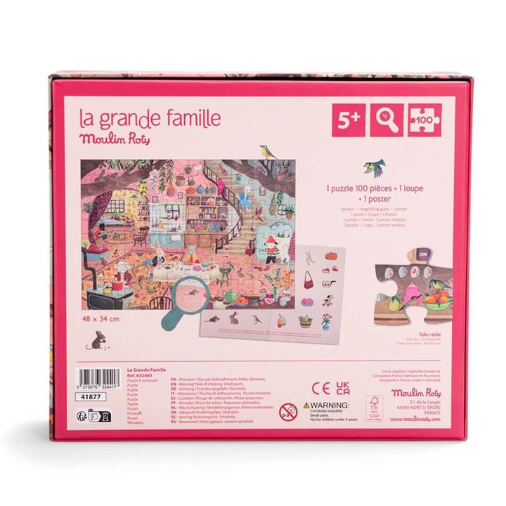 Moulin Roty La Grande Famille -  At Home Puzzle 100pcs
