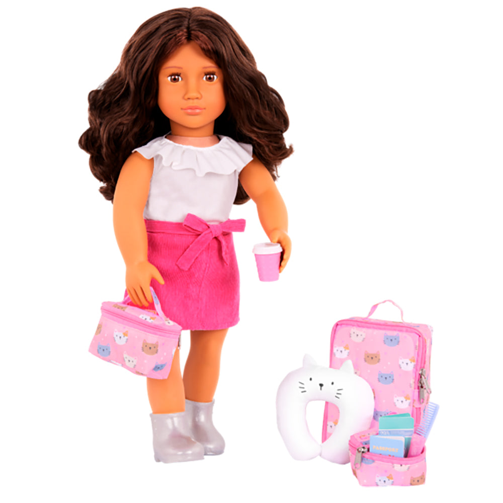 Our Generation Accessories - Purrfectly Packed Luggage & Travel Set for 18" Doll
