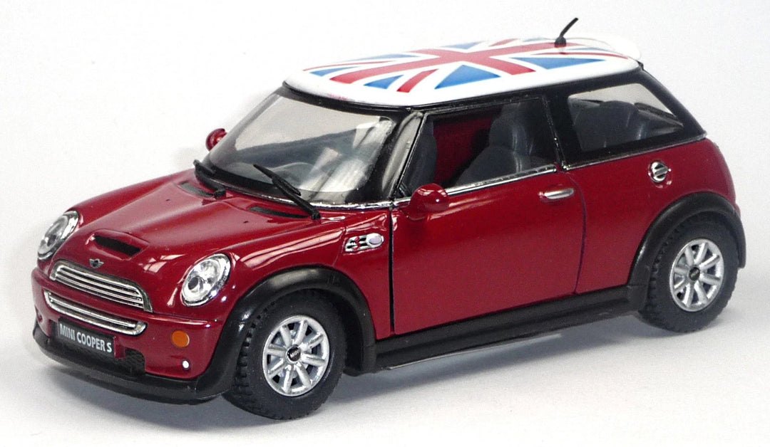 Kinsmart 5" Mini Cooper S w/ Flag Die Cast Pull Back Vehicle