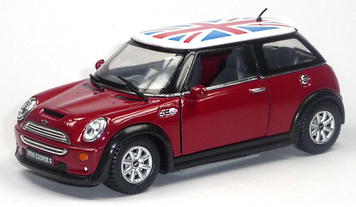 Kinsmart 5" Mini Cooper S w/ Flag Die Cast Pull Back Vehicle