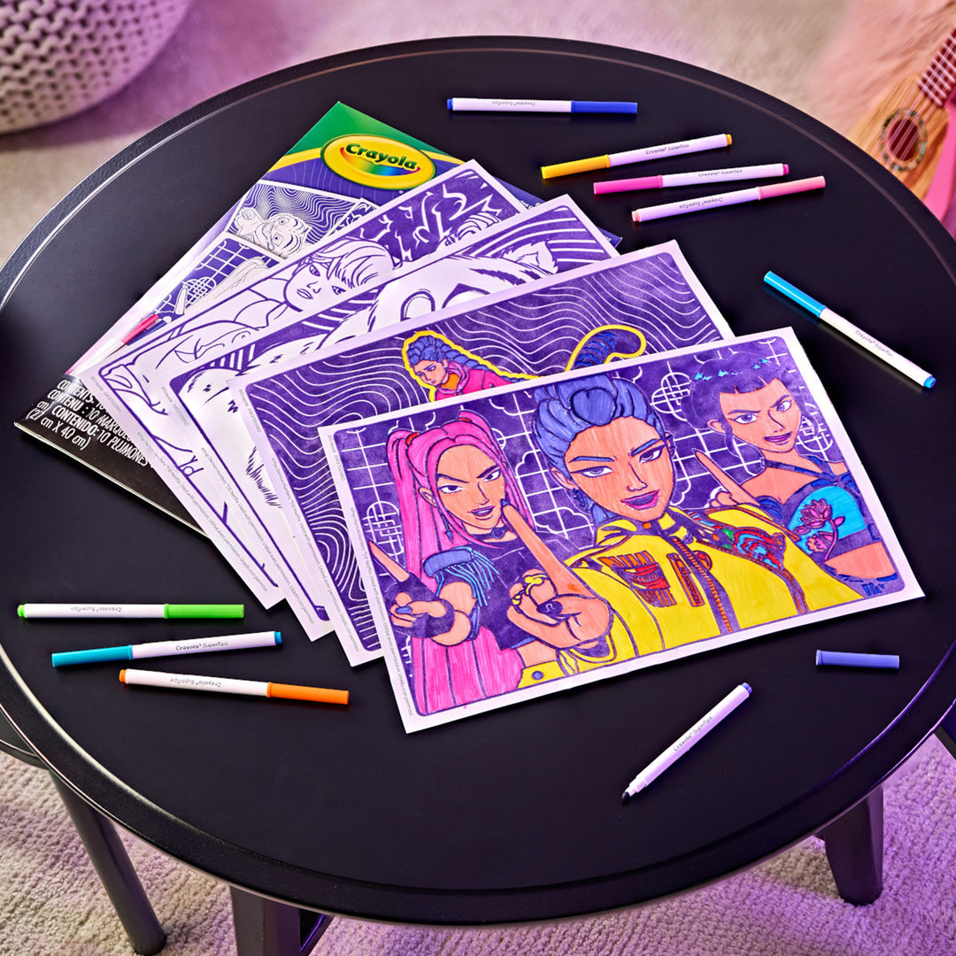 K Pop Demon Hunters Large Fuzzy Colouring Pages