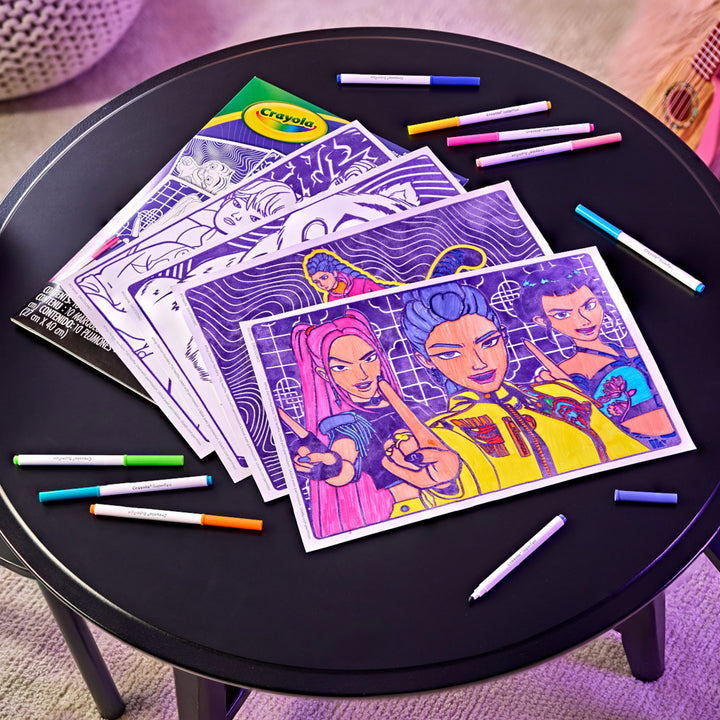K Pop Demon Hunters Large Fuzzy Colouring Pages
