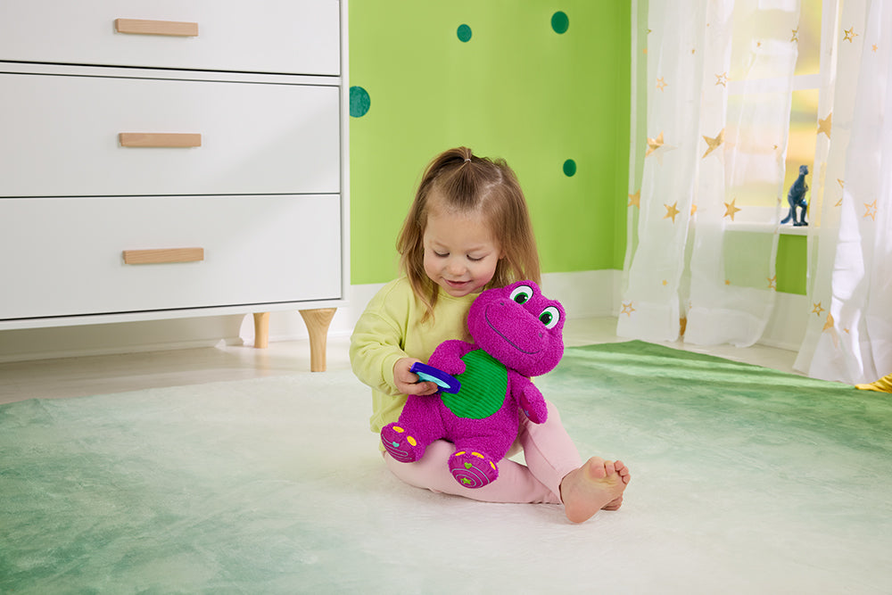 Barney's World - Barney Sensory Plush Toytown – Toytown Toronto