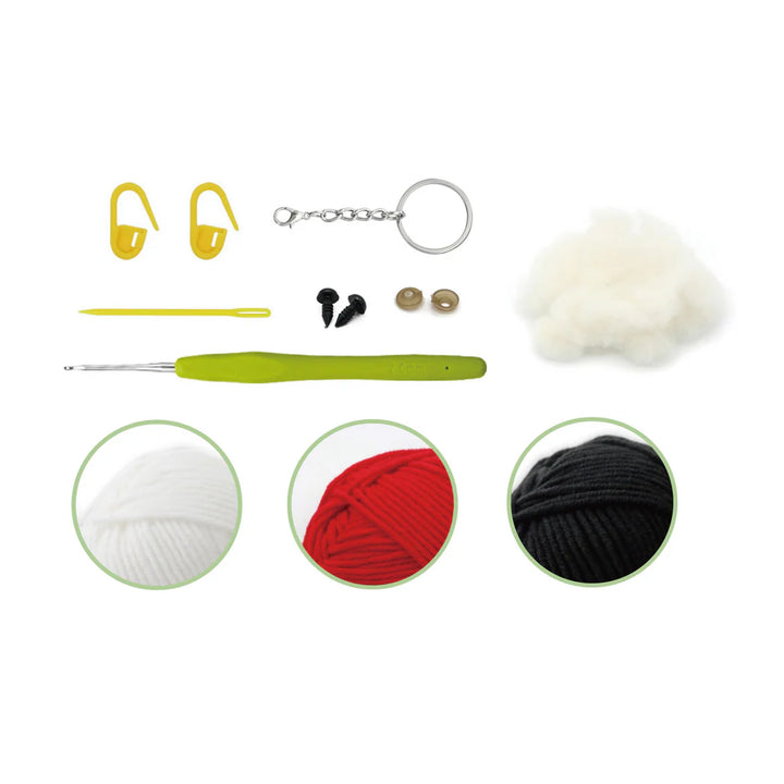Mini Mushroom DIY Crochet Key Ring Kit