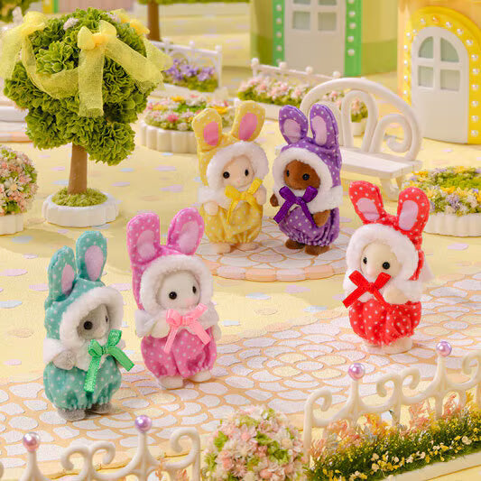 Calico Critters Cutie Collectibles -Colourful Bunny Costume Babies