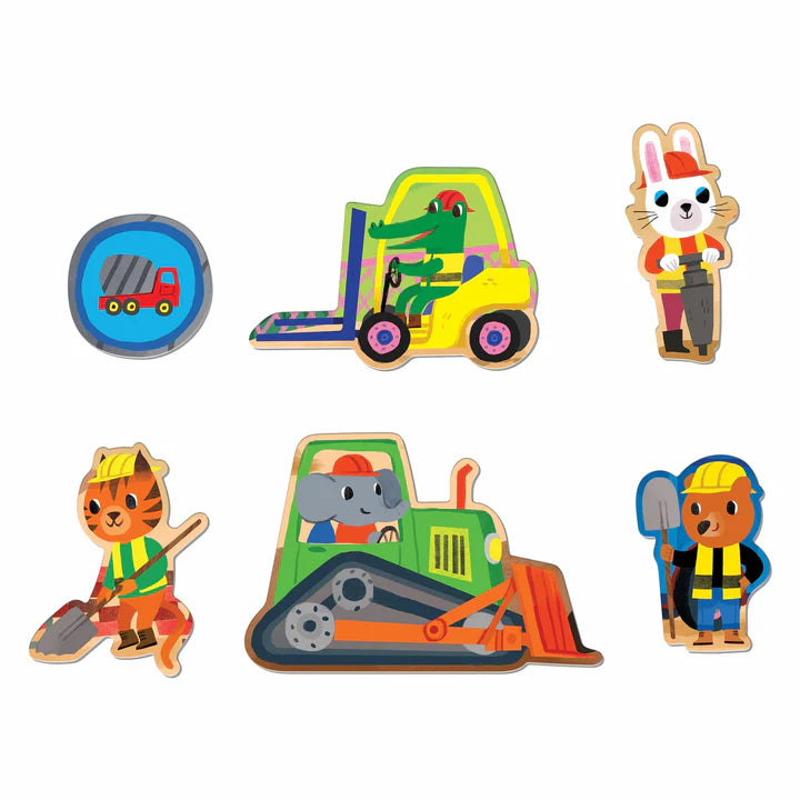 Construction Site 25 Piece Floor Puzzle With Shaped Pieces