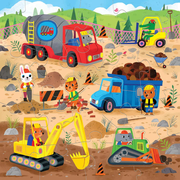 Construction Site 25 Piece Floor Puzzle With Shaped Pieces