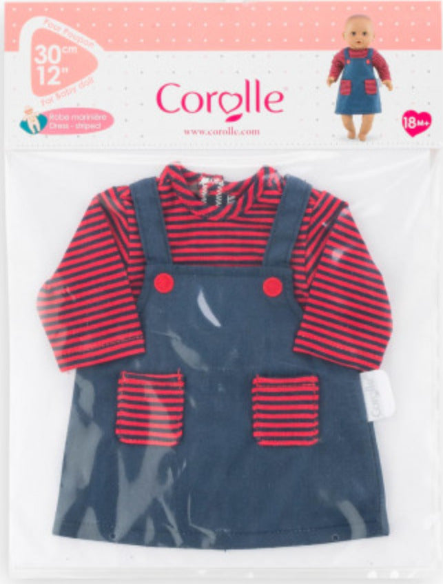 Corolle Striped Dress For 12" Doll