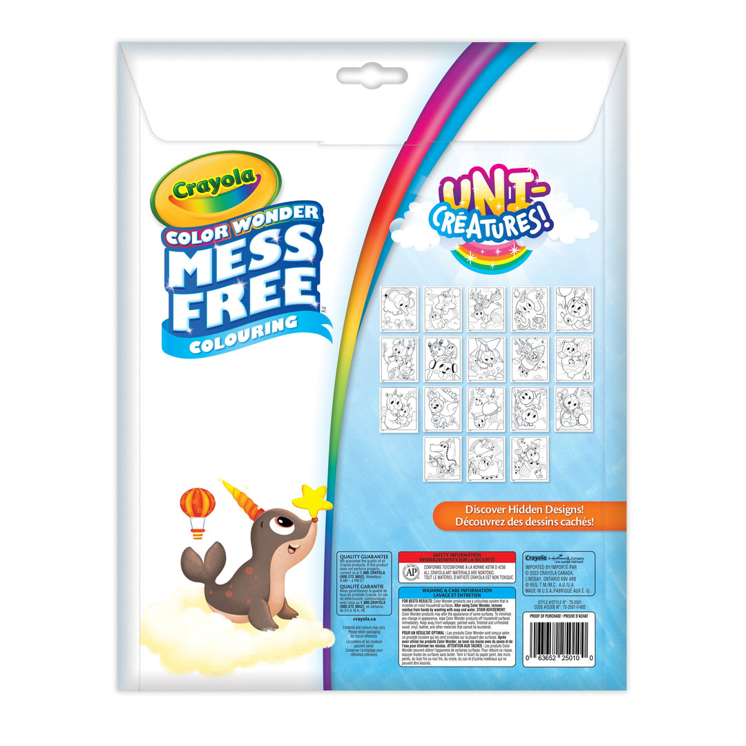 Colour Wonder Uni-Creatures Mess Free Colouring Book & Markers