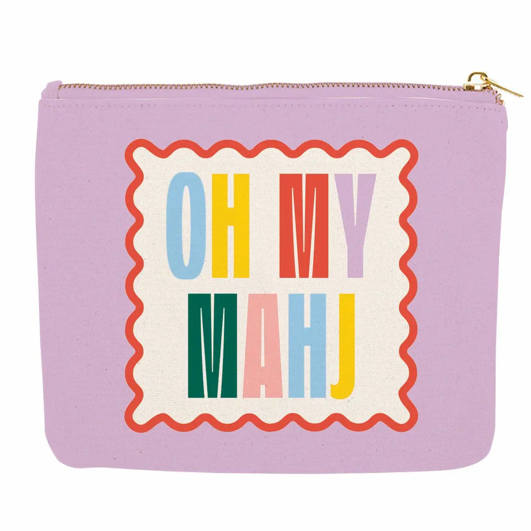 Oh My Mahj Zippered Canvas Card Pouch
