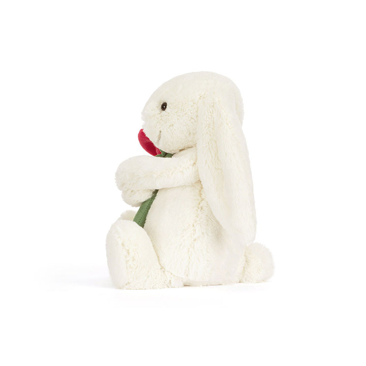 Jellycat Cream Bunny With Rose- LIMIT ONE PER CUSTOMER