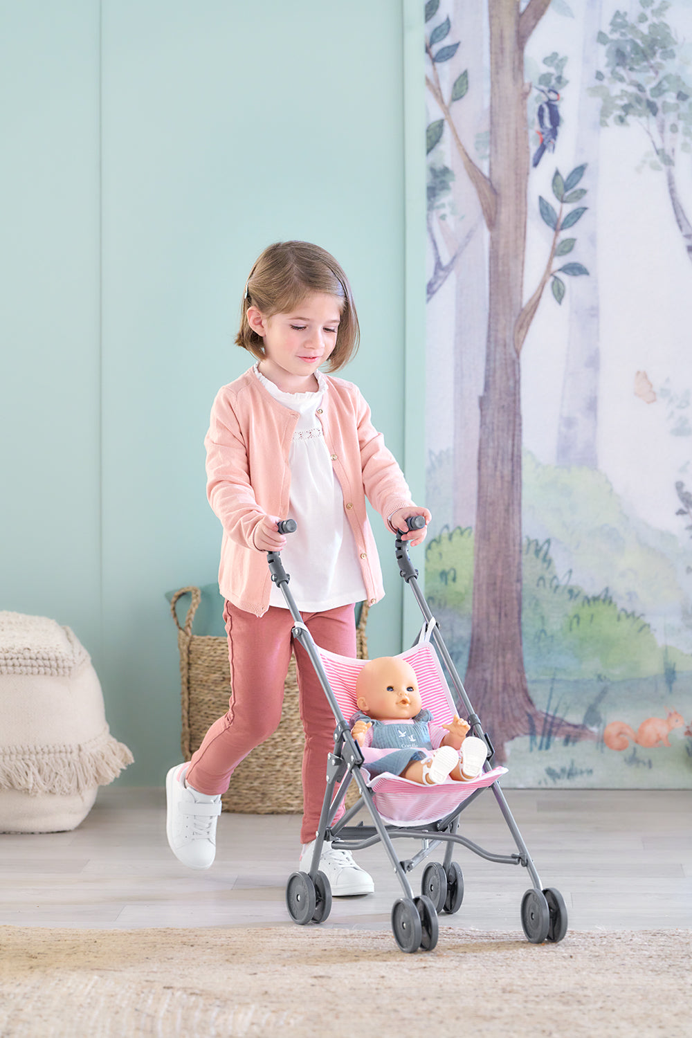 Corolle Pink Umbrella Stroller for 14"/17" Doll