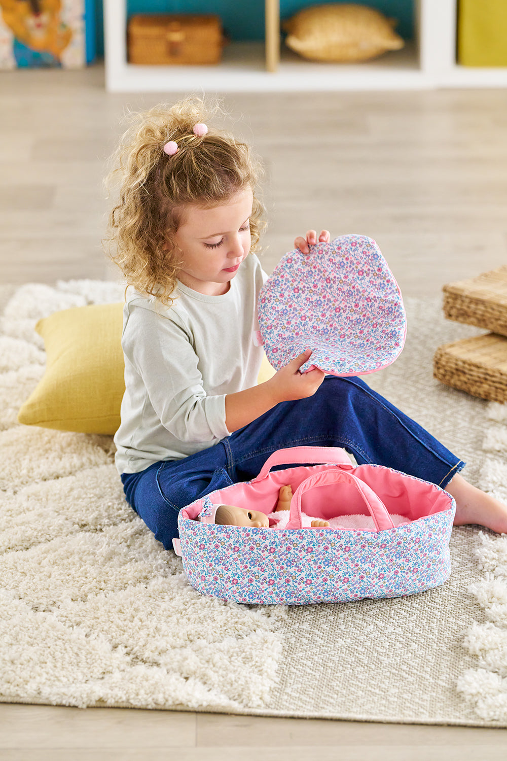 Corolle Flowered Carry Bed For 12" Dolls