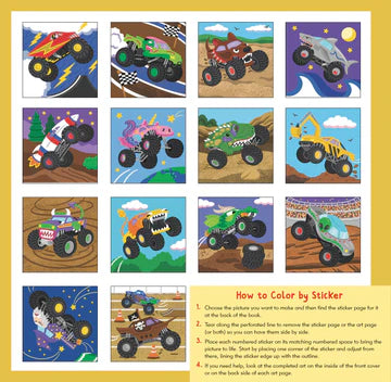 Monster Trucks My First Color-By-Sticker Book