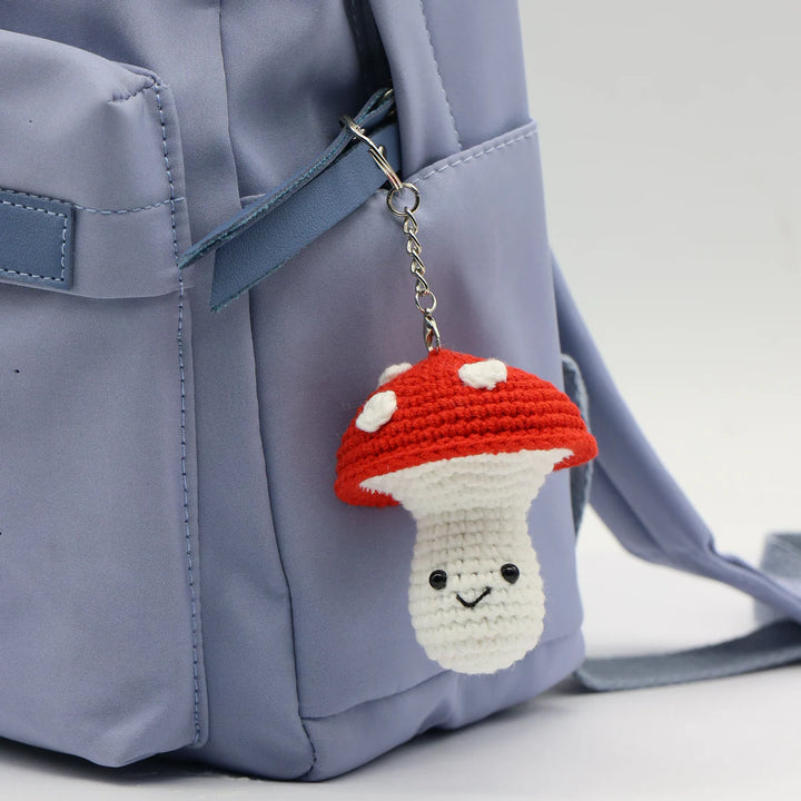 Mini Mushroom DIY Crochet Key Ring Kit