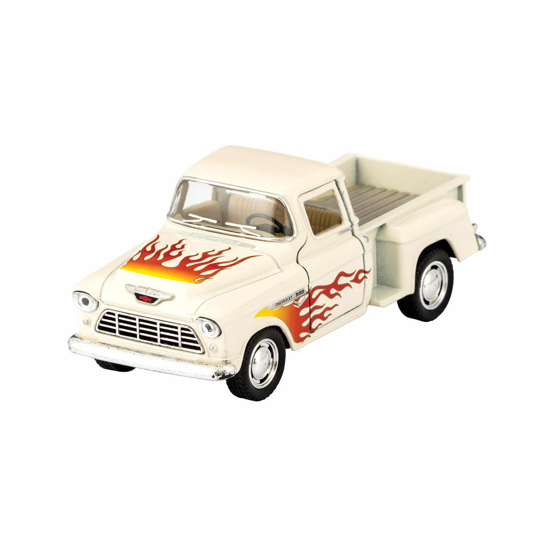Die Cast 55′ Chevy Pickup Flames Pull Back Vehicle