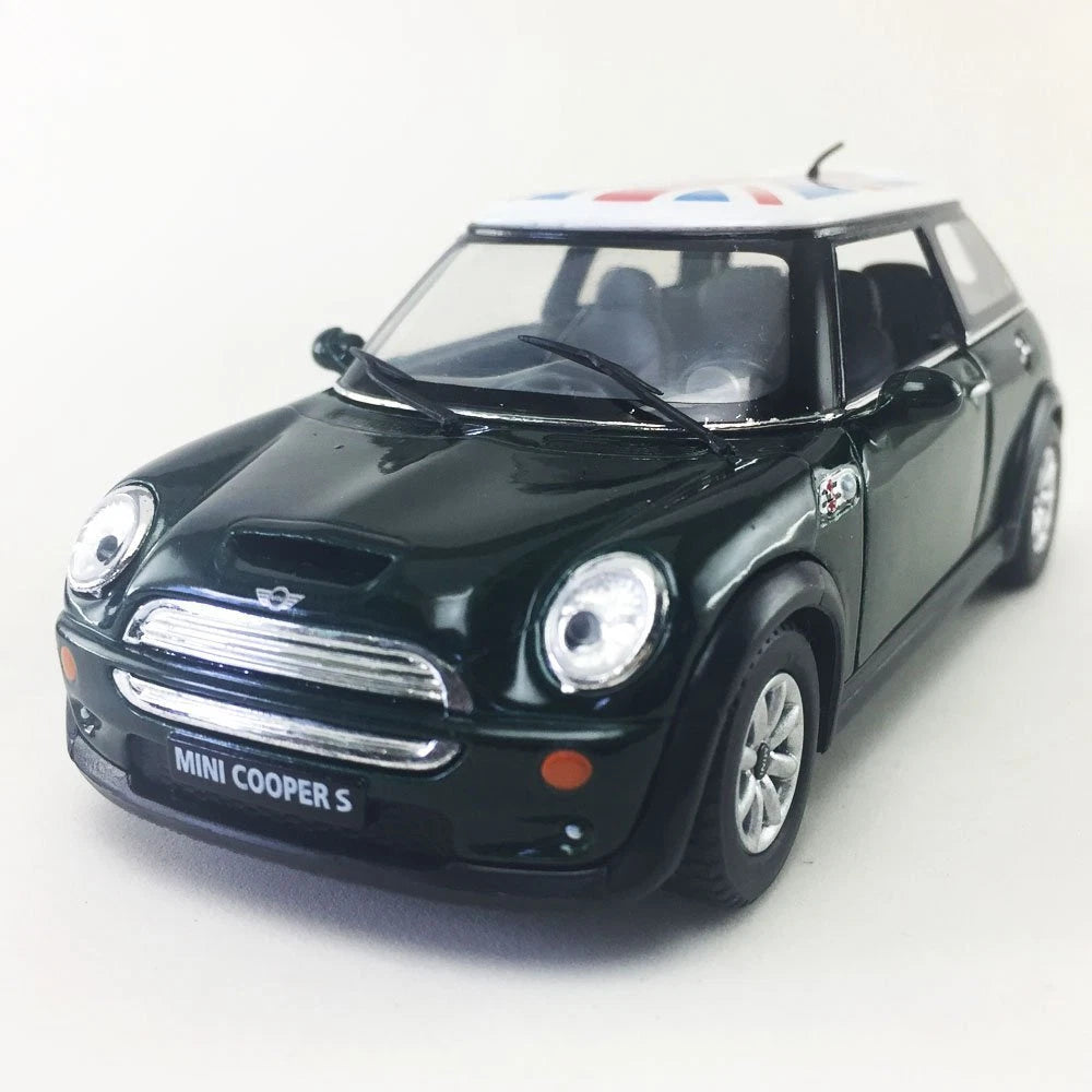 Kinsmart 5" Mini Cooper S w/ Flag Die Cast Pull Back Vehicle