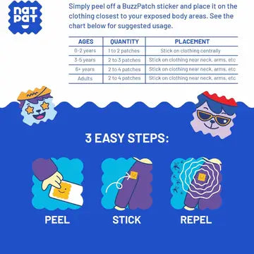 NatPat Buzzpatch Mosquito Repellant Stickers
